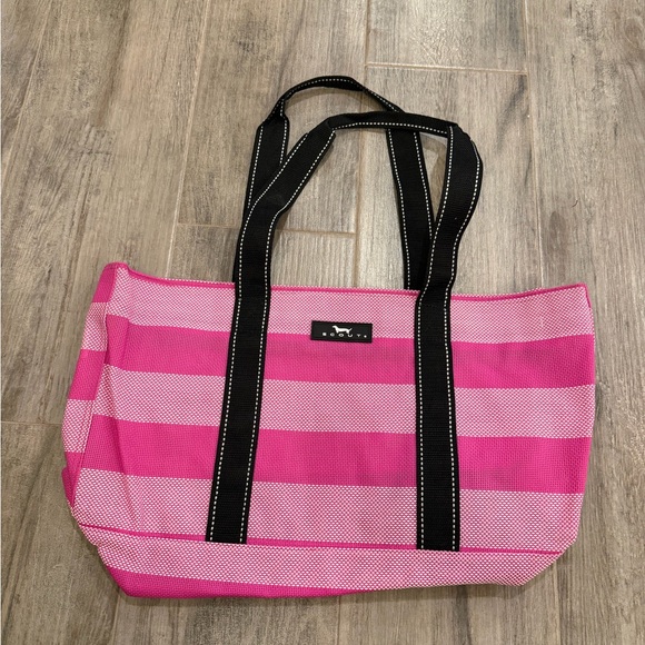 Scout Handbags - Scout Pink and Black Striped Tote